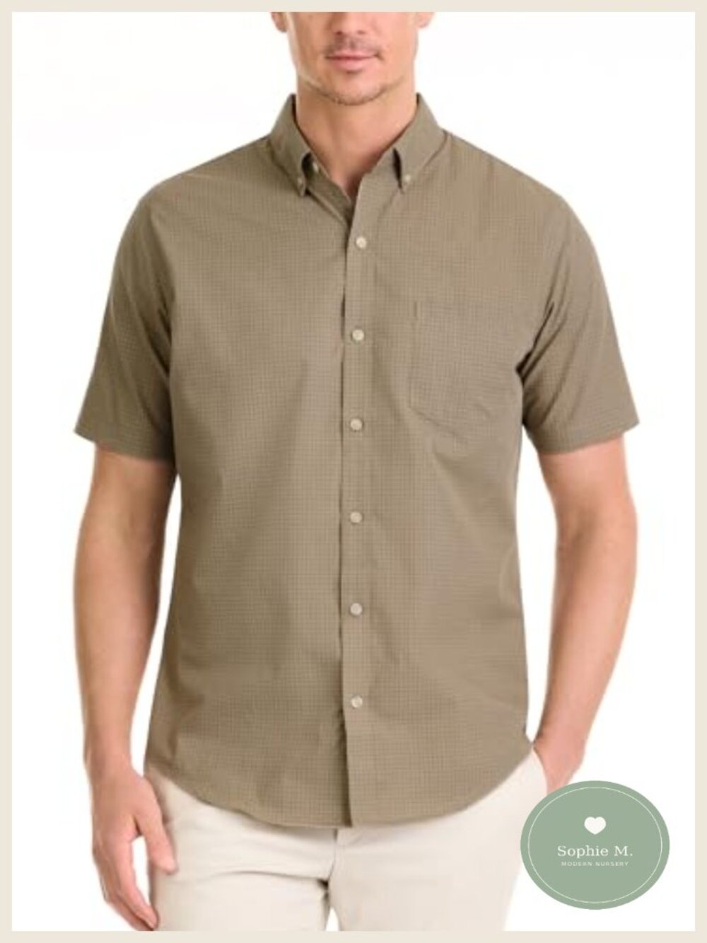 Van Heusen Men's Wrinkle Free Short Sleeve Check Shirt